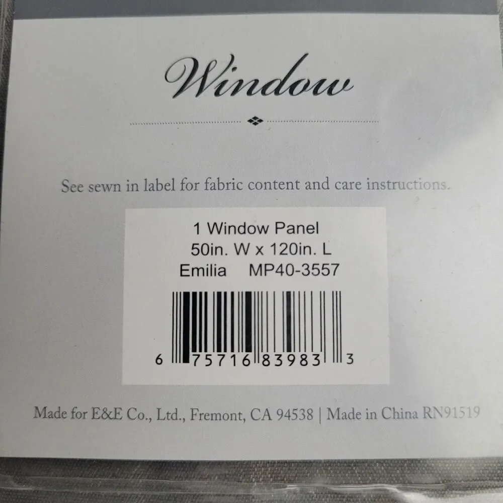 NEW Madison Park Emilia faux silk window panel 50x120 #BT2